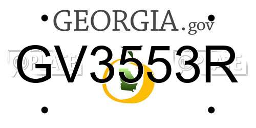 GV3553R Georgia License Plate