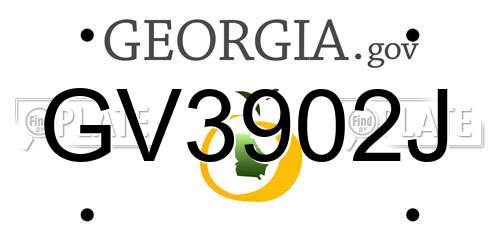 GV3902J Georgia License Plate