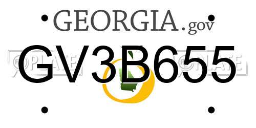GV3B655 Georgia License Plate