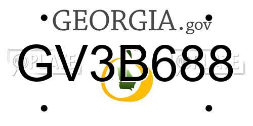GV3B688 Georgia License Plate