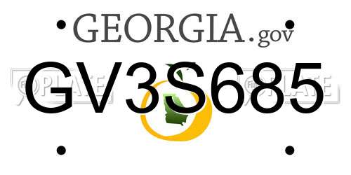 GV3S685 Georgia License Plate