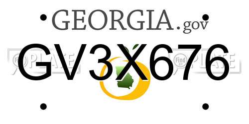 GV3X676 Georgia License Plate