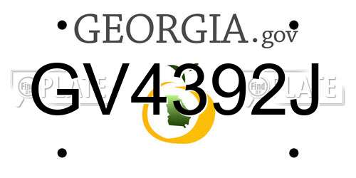 GV4392J Georgia License Plate