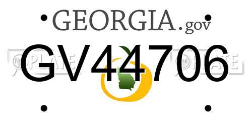 GV44706 Georgia License Plate