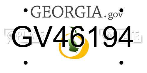 GV46194 Georgia License Plate