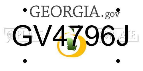 GV4796J Georgia License Plate