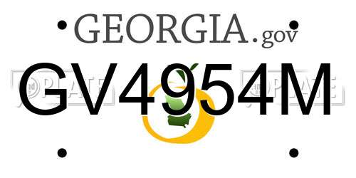GV4954M Georgia License Plate
