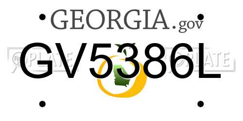 GV5386L Georgia License Plate