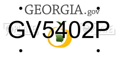 GV5402P Georgia License Plate