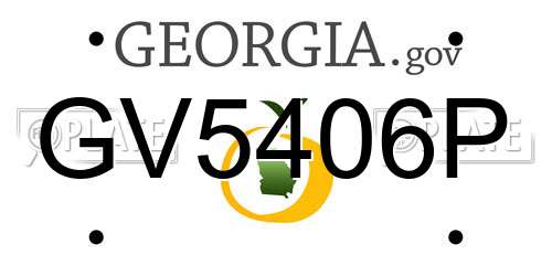 GV5406P Georgia License Plate