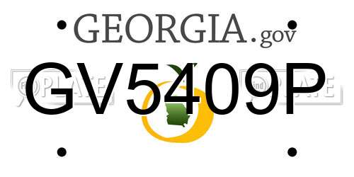 GV5409P Georgia License Plate