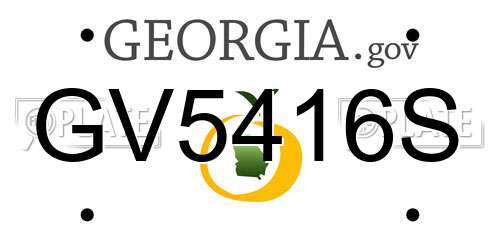 GV5416S Georgia License Plate