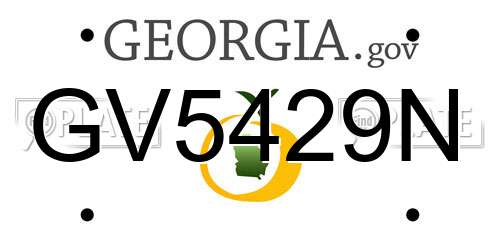 GV5429N Georgia License Plate