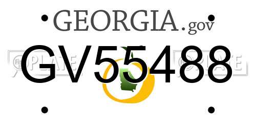 GV55488 Georgia License Plate