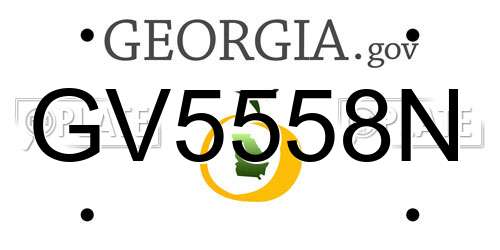 GV5558N Georgia License Plate
