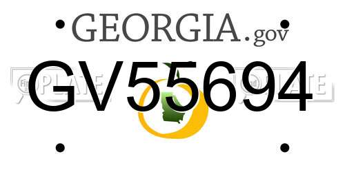 GV55694 Georgia License Plate