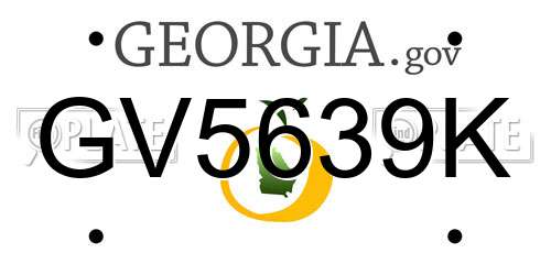 GV5639K Georgia License Plate