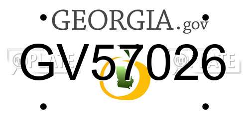 GV57026 Georgia License Plate