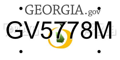 GV5778M Georgia License Plate