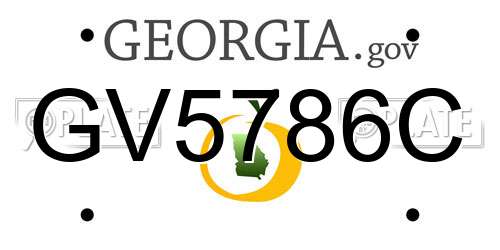 GV5786C Georgia License Plate