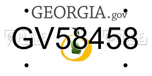 GV58458 Georgia License Plate