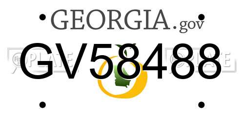 GV58488 Georgia License Plate