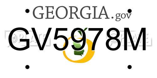 GV5978M Georgia License Plate