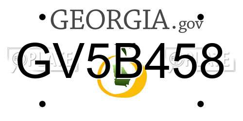 GV5B458 Georgia License Plate