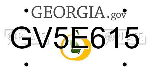 GV5E615 Georgia License Plate