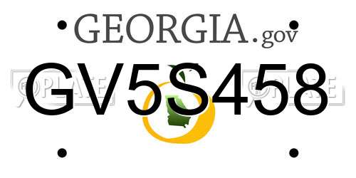 GV5S458 Georgia License Plate