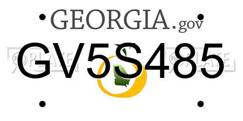 GV5S485 Georgia License Plate