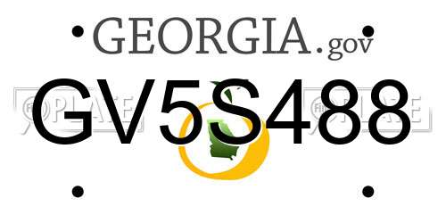 GV5S488 Georgia License Plate