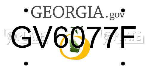 GV6077F Georgia License Plate