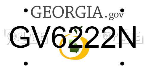 GV6222N Georgia License Plate