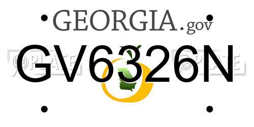 GV6326N Georgia License Plate