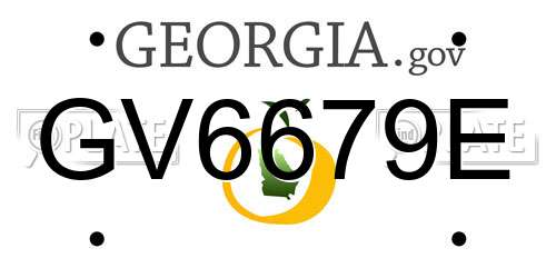 GV6679E Georgia License Plate