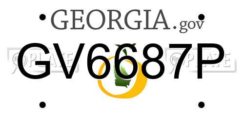GV6687P Georgia License Plate