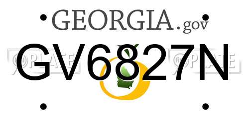 GV6827N Georgia License Plate