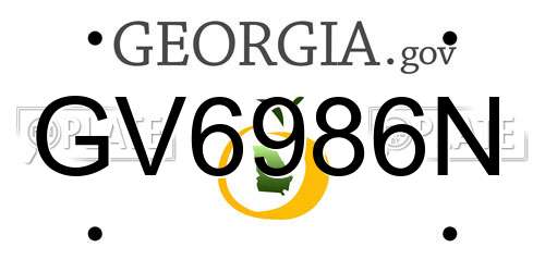 GV6986N Georgia License Plate