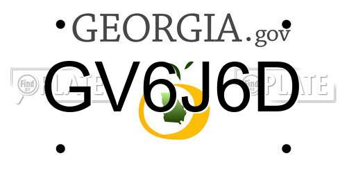 GV6J6D Georgia License Plate