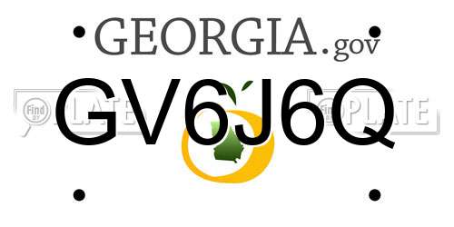 GV6J6Q Georgia License Plate