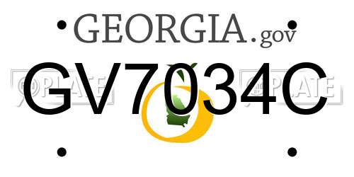 GV7034C Georgia License Plate