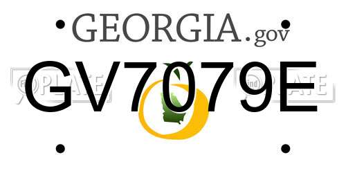 GV7079E Georgia License Plate