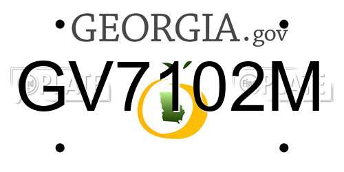 GV7102M Georgia License Plate