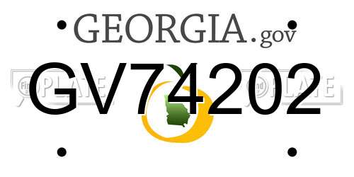 GV74202 Georgia License Plate