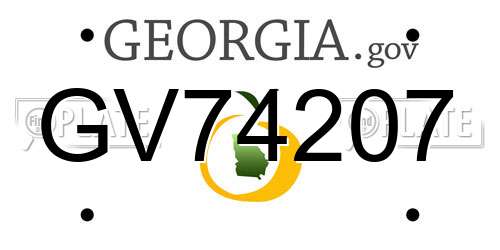 GV74207 Georgia License Plate