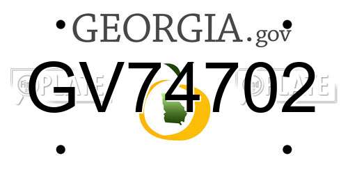 GV74702 Georgia License Plate