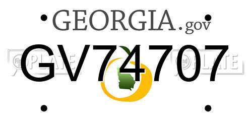 GV74707 Georgia License Plate