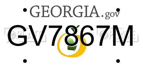 GV7867M Georgia License Plate