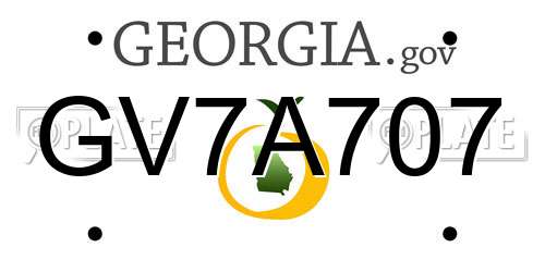 GV7A707 Georgia License Plate